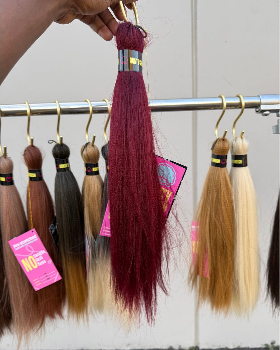 118 – Velvet Wine (Burgundy Red) - 32 Inch Pre-Stretched Braiding Hair (16" Braided)
