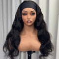 Natural black headband bodywave wig by Aunty Cherish | Pre - stretched Braiding Hair Extensions Australia