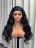 Natural black headband bodywave wig by Aunty Cherish | Pre - stretched Braiding Hair Extensions Australia