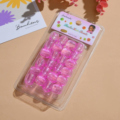 Ceramic Hair Beads Crystal Pink by Aunty Cherish | Pre - stretched Braiding Hair Extensions Australia