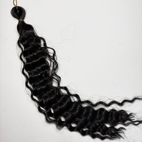 22" Boho Goddess Deep Wave synthetic curls in Natural Dark Brown (100g) for Bohemian braids at Aunty Cherish Cairns 