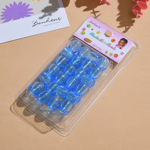 Ceramic Hair Beads Crystal Blue by Aunty Cherish | Pre - stretched Braiding Hair Extensions Australia