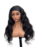 Natural black headband bodywave wig by Aunty Cherish | Pre - stretched Braiding Hair Extensions Australia