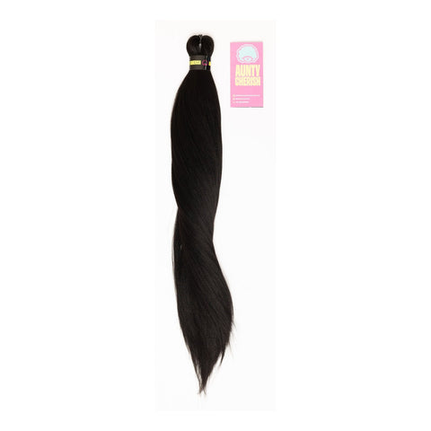 52 Inch Pre-Stretched Braiding Hair (26" Braided) 1B – Natural Black by Aunty Cherish | Pre-stretched Braiding Hair Extensions Australia