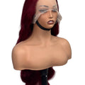 Burgundy Human hair Body wave wig by Aunty Cherish | Pre - stretched Braiding Hair Extensions Australia