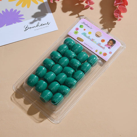 Ceramic Hair Beads Pine Green by Aunty Cherish | Pre - stretched Braiding Hair Extensions Australia