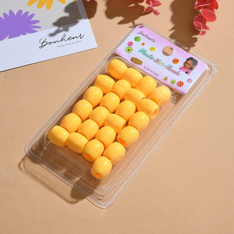 Ceramic Hair Beads Yellow by Aunty Cherish | Pre - stretched Braiding Hair Extensions Australia