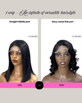 12" 5x5 Natural Black Bone Straight Wig by Aunty Cherish | Pre - stretched Braiding Hair Extensions Australia