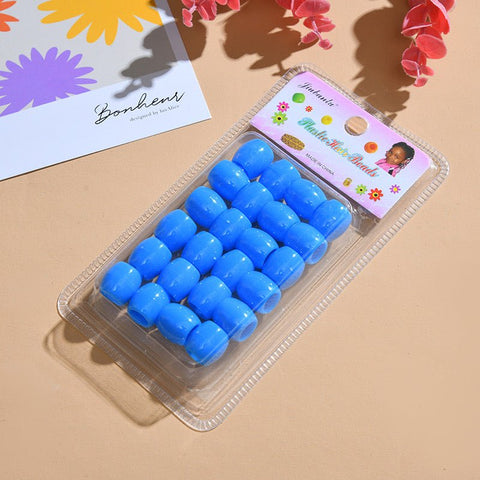 Ceramic Hair Beads Blue by Aunty Cherish | Pre - stretched Braiding Hair Extensions Australia