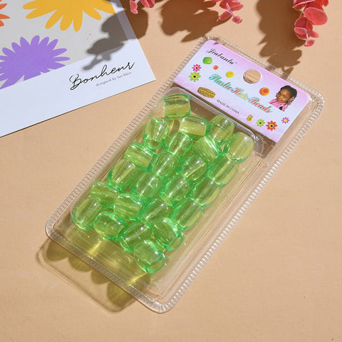Ceramic Hair Beads Crystal Green by Aunty Cherish | Pre - stretched Braiding Hair Extensions Australia