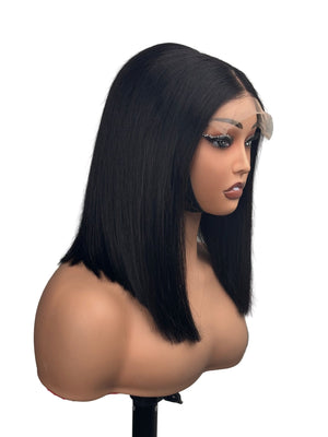 Natural Black Bob wig by Aunty Cherish | Pre - stretched Braiding Hair Extensions Australia
