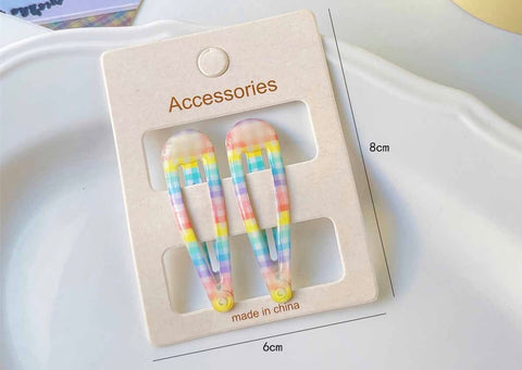 Colourful Gloss Barrettes pair Rainbow by Aunty Cherish | Pre - stretched Braiding Hair Extensions Australia