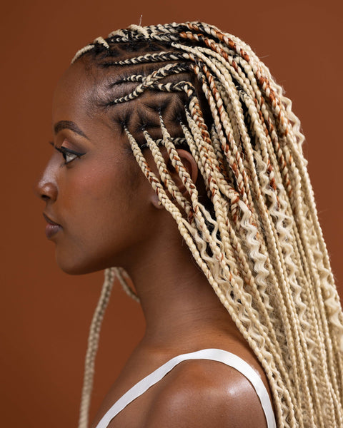 52 Inch Pre-Stretched Braiding Hair (26" Braided) 1B – Natural Black by Aunty Cherish | Pre-stretched Braiding Hair Extensions Australia