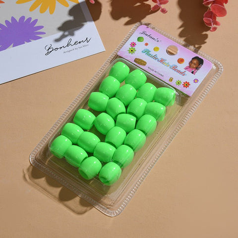 Ceramic Hair Beads Neon Green by Aunty Cherish | Pre - stretched Braiding Hair Extensions Australia