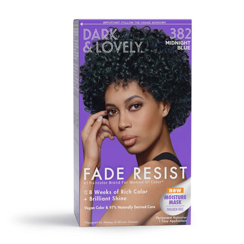 Dark & Lovely Fade Resist Permanent Hair Colour 382 Midnight Blue by Aunty Cherish | Pre-stretched Braiding Hair Extensions Australia