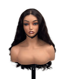 Natural Black high density Deep wave wig by Aunty Cherish | Pre - stretched Braiding Hair Extensions Australia