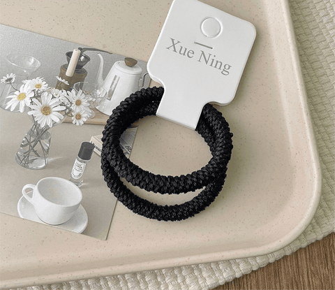 Woven Hair - tie pair Black by Aunty Cherish | Pre - stretched Braiding Hair Extensions Australia