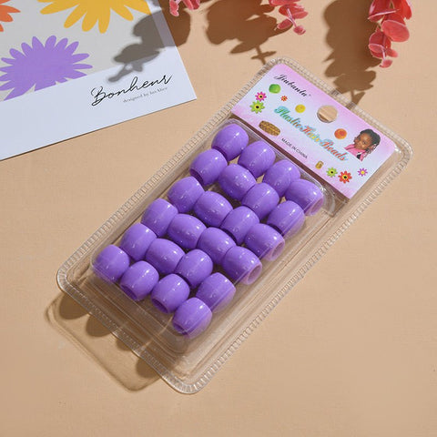 Ceramic Hair Beads Mauve by Aunty Cherish | Pre - stretched Braiding Hair Extensions Australia