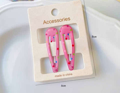 Colourful Gloss Barrettes pair Polka Pink by Aunty Cherish | Pre - stretched Braiding Hair Extensions Australia