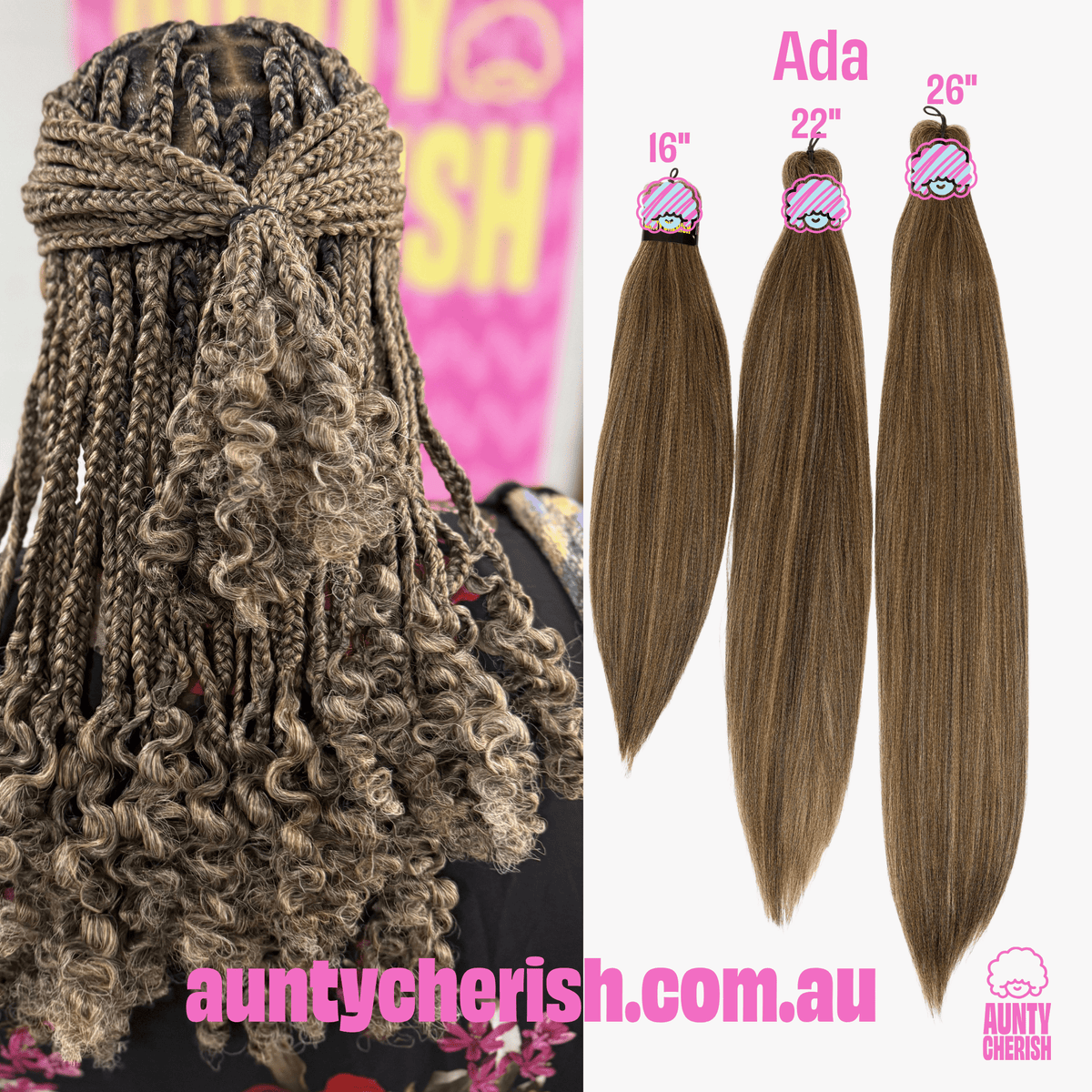 ADA [2/27/613] - 52 Inch Pre-Stretched Braiding Hair (26" Braided)