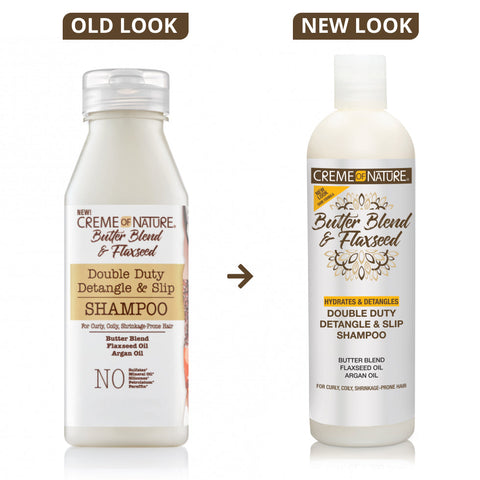 Creme of Nature Butter Blend & Flaxseed Moisturizing Shampoo - old look and new look