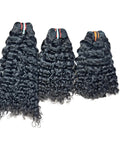 Natural black deep wave human hair bundles (3 bundles/pack) 14 inch by Aunty Cherish | Pre - stretched Braiding Hair Extensions Australia