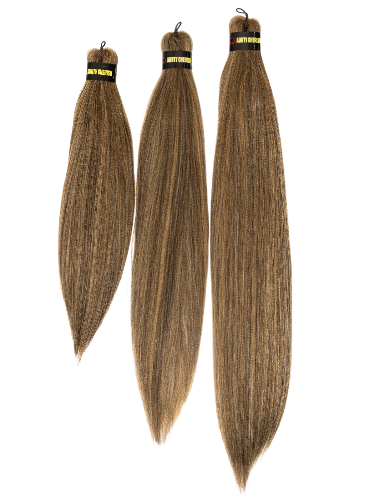 Aunty Cherish braiding hair length comparison — 16 inch, 22 inch, 26 inch