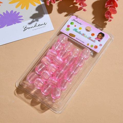 Ceramic Hair Beads Crystal Rose by Aunty Cherish | Pre - stretched Braiding Hair Extensions Australia