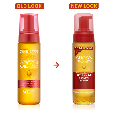 Creme of Nature Argan Oil Mousse - old look and new look