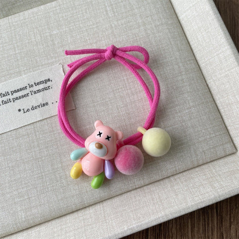 Bear Ornament Hair Tie Pink bear by Aunty Cherish | Pre - stretched Braiding Hair Extensions Australia