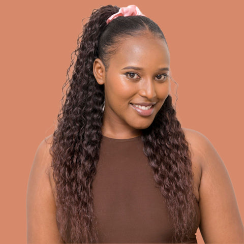 Long Curly Ponytail 1B by Aunty Cherish | Pre - stretched Braiding Hair Extensions Australia