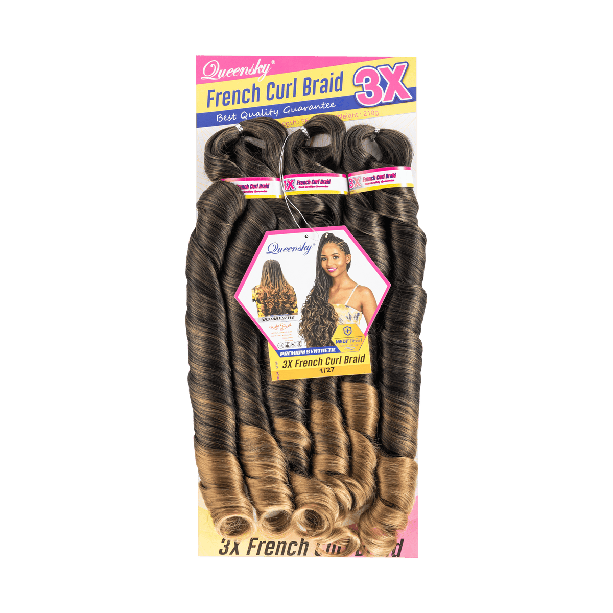 French Curl Braid 22" 1/27 by Aunty Cherish | Pre - stretched Braiding Hair Extensions Australia