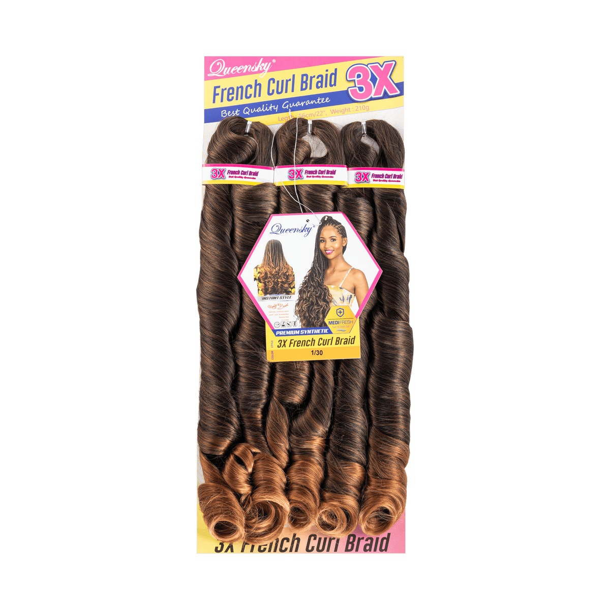 French Curl Braid 22" 1/30 by Aunty Cherish | Pre - stretched Braiding Hair Extensions Australia