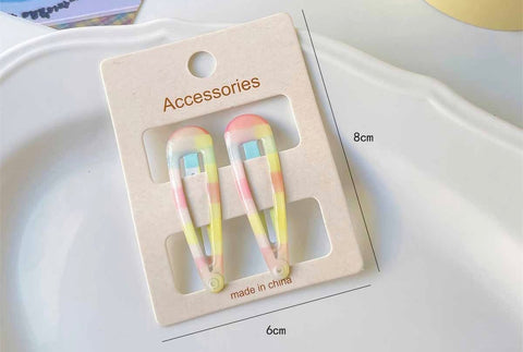 Colourful Gloss Barrettes pair Rainbow Fade by Aunty Cherish | Pre - stretched Braiding Hair Extensions Australia