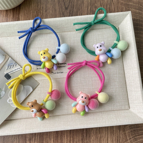 Bear Ornament Hair Tie Pink bear by Aunty Cherish | Pre - stretched Braiding Hair Extensions Australia