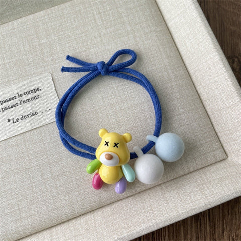 Bear Ornament Hair Tie Yellow bear by Aunty Cherish | Pre - stretched Braiding Hair Extensions Australia