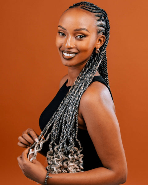 26 Inch Pre - Stretched Braiding Hair 1B – Natural Black by Aunty Cherish | Pre - stretched Braiding Hair Extensions Australia
