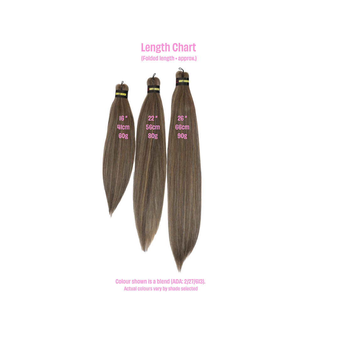 26 inch braiding hair size chart for accurate length selection