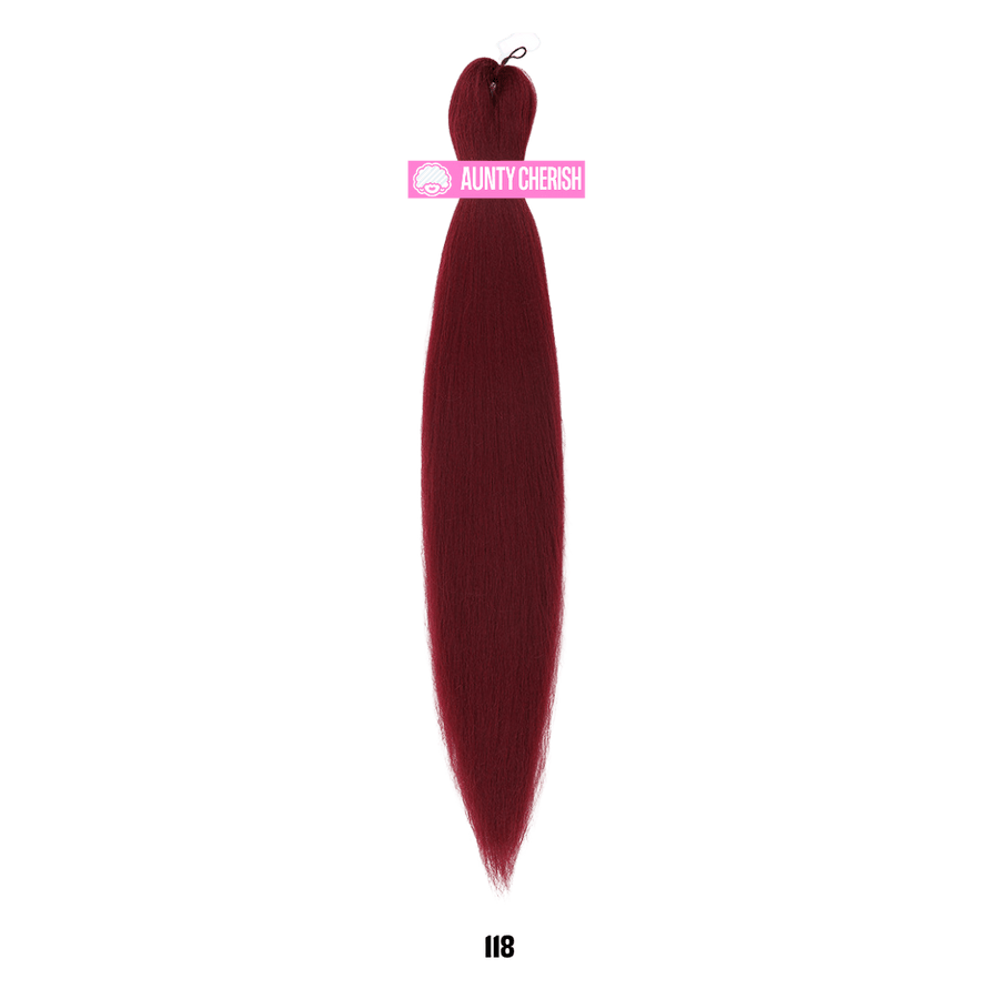 118 – Velvet Wine (Burgundy Red) - 32 Inch Pre-Stretched Braiding Hair (16" Braided)