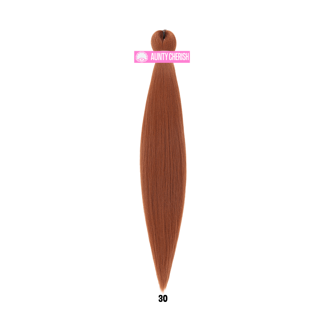 30 – Auburn - 44 Inch Pre-Stretched Braiding Hair (22" Braided)