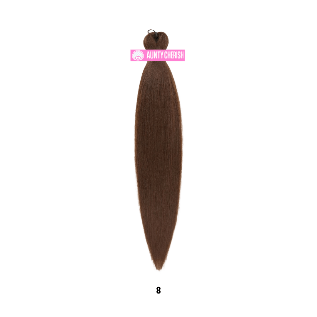 8 – Medium Brown - 52 Inch Pre-Stretched Braiding Hair (26" Braided)