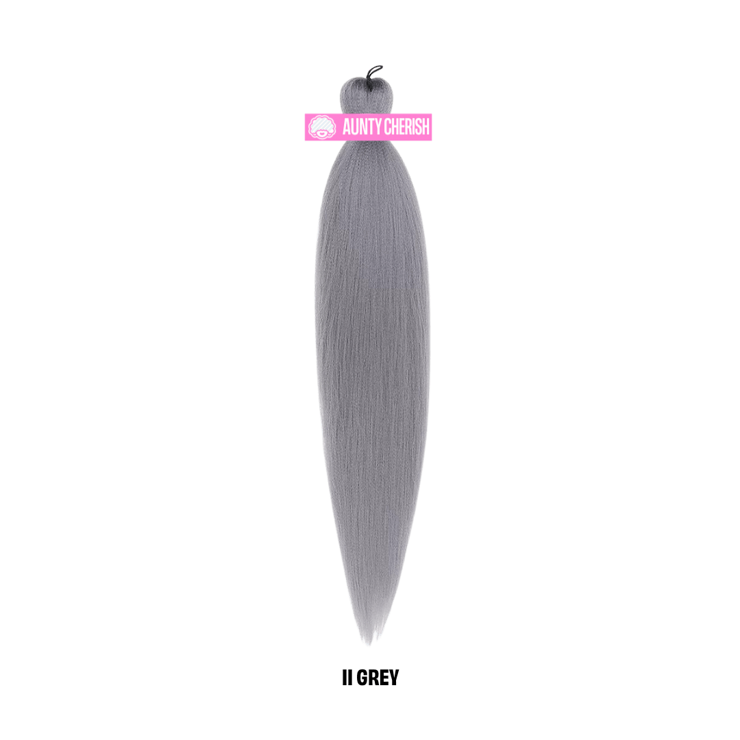 II GREY - 52 Inch Pre-Stretched Braiding Hair (26" Braided)