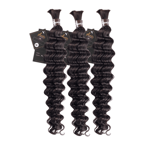 Deep Wave Bulk Braids 18" · 50g Bundle Dark Brown by Aunty Cherish | Pre-stretched Braiding Hair Extensions Australia