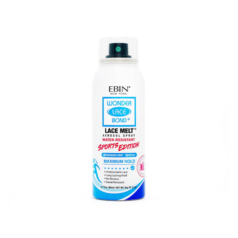 Ebin Wonder Lace Bond Lace Melt Aerosol Spray Sports Edition 180mL by Aunty Cherish | Pre-stretched Braiding Hair Extensions Australia