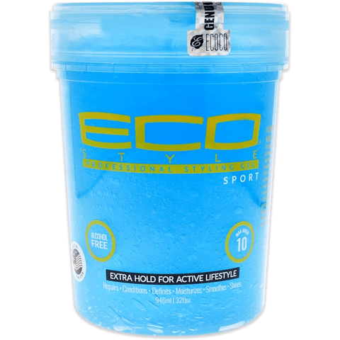 Eco Style Professional Styling Gel Sport - Blue Lid 946 ml (32 Oz) by Aunty Cherish | Pre - stretched Braiding Hair Extensions Australia