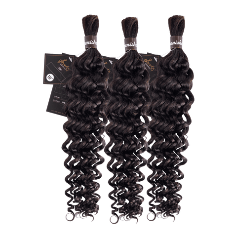 Italy Curly Bulk Braids 18" · 50g Bundle Dark Brown by Aunty Cherish | Pre-stretched Braiding Hair Extensions Australia