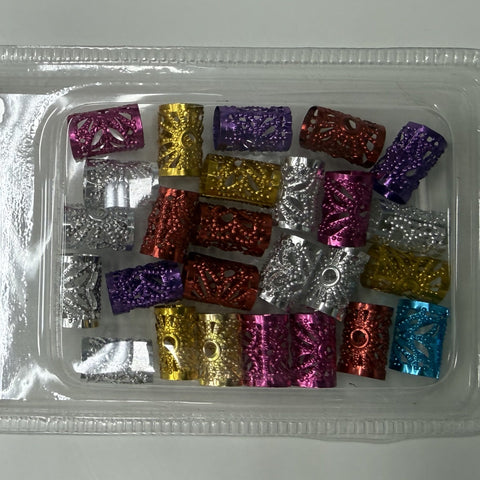 Metallic Loc Beads Multicolour by Aunty Cherish | Pre-stretched Braiding Hair Extensions Australia