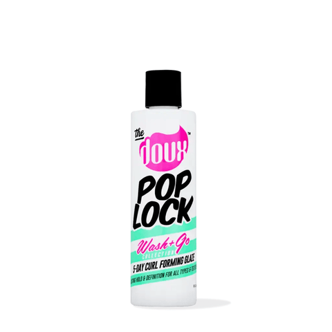 The Doux Pop Lock 5-Day Curl Forming Glaze 236mL (8oz) for long-lasting curl definition at Aunty Cherish Cairns