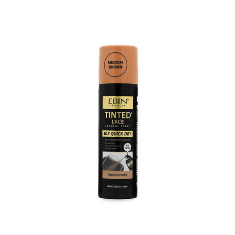 Ebin New York Tinted Lace 10X Quick Dry Spray 100ml Medium Brown by Aunty Cherish | Pre-stretched Braiding Hair Extensions Australia