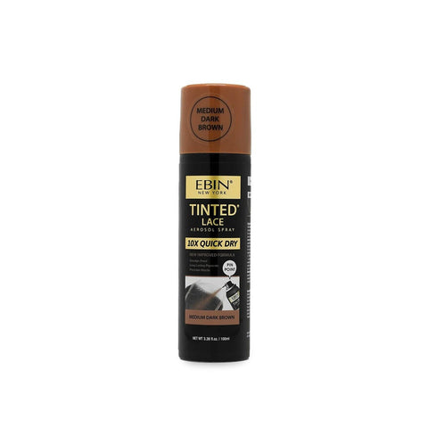 Ebin New York Tinted Lace 10X Quick Dry Spray 100ml Medium Dark Brown by Aunty Cherish | Pre-stretched Braiding Hair Extensions Australia